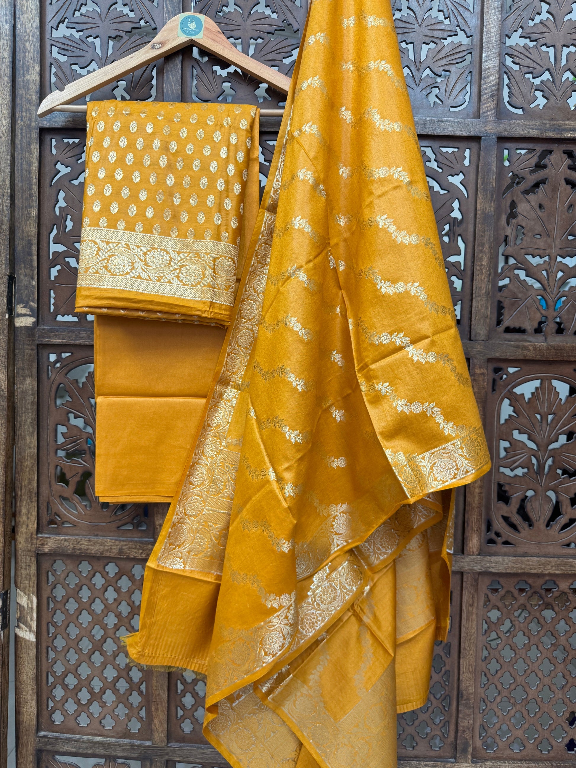 ORANGE MUNGA CHINIYA COTTON  SUIT HANDMADEAHOLIC BY MISHKA