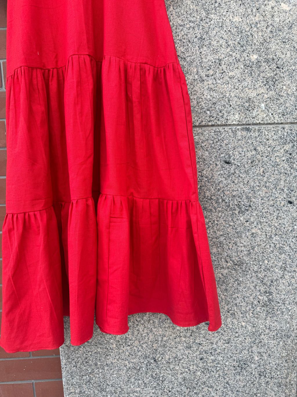 RED HATH BHARAT LINEN DRESS HANDMADEAHOLIC BY MISHKA