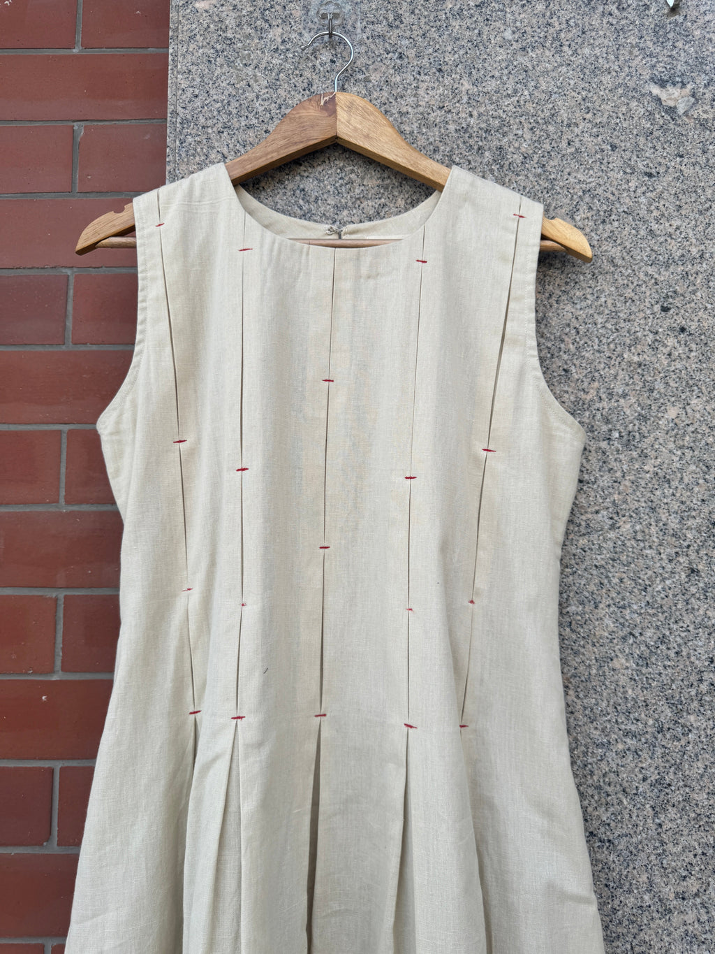 OFF WHITE LINEN DRESS HANDMADEAHOLIC BY MISHKA