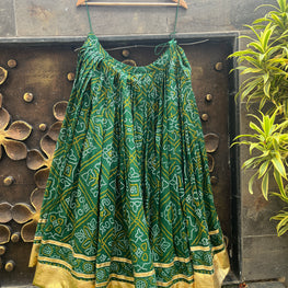 GREEN BANDHANI SKIRT HANDMADEAHOLIC BY MISHKA