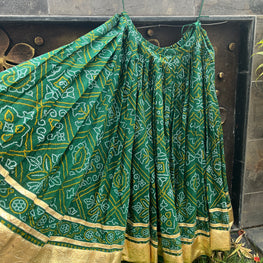 GREEN BANDHANI SKIRT HANDMADEAHOLIC BY MISHKA