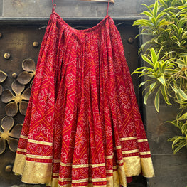 RED BANDHANI CHANIYA CHOLI HANDMADEAHOLIC BY MISHKA