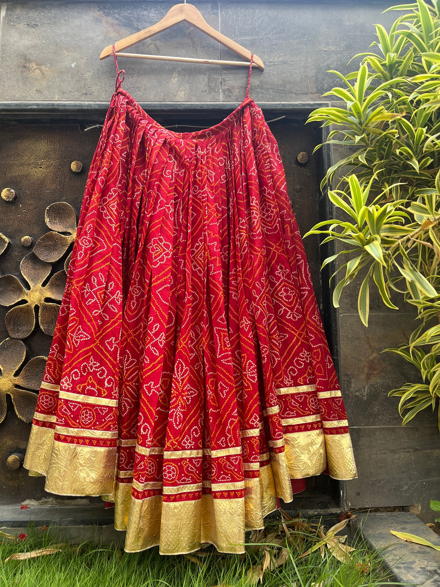 RED BANDHANI SKIRT HANDMADEAHOLIC BY MISHKA