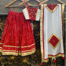 RED BANDHANI KIDS CHOLI HANDMADEAHOLIC BY MISHKA