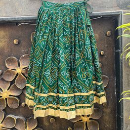 GREEN BANDHANI KIDS SKIRT HANDMADEAHOLIC BY MISHKA