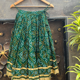 GREEN BANDHANI KIDS SKIRT HANDMADEAHOLIC BY MISHKA