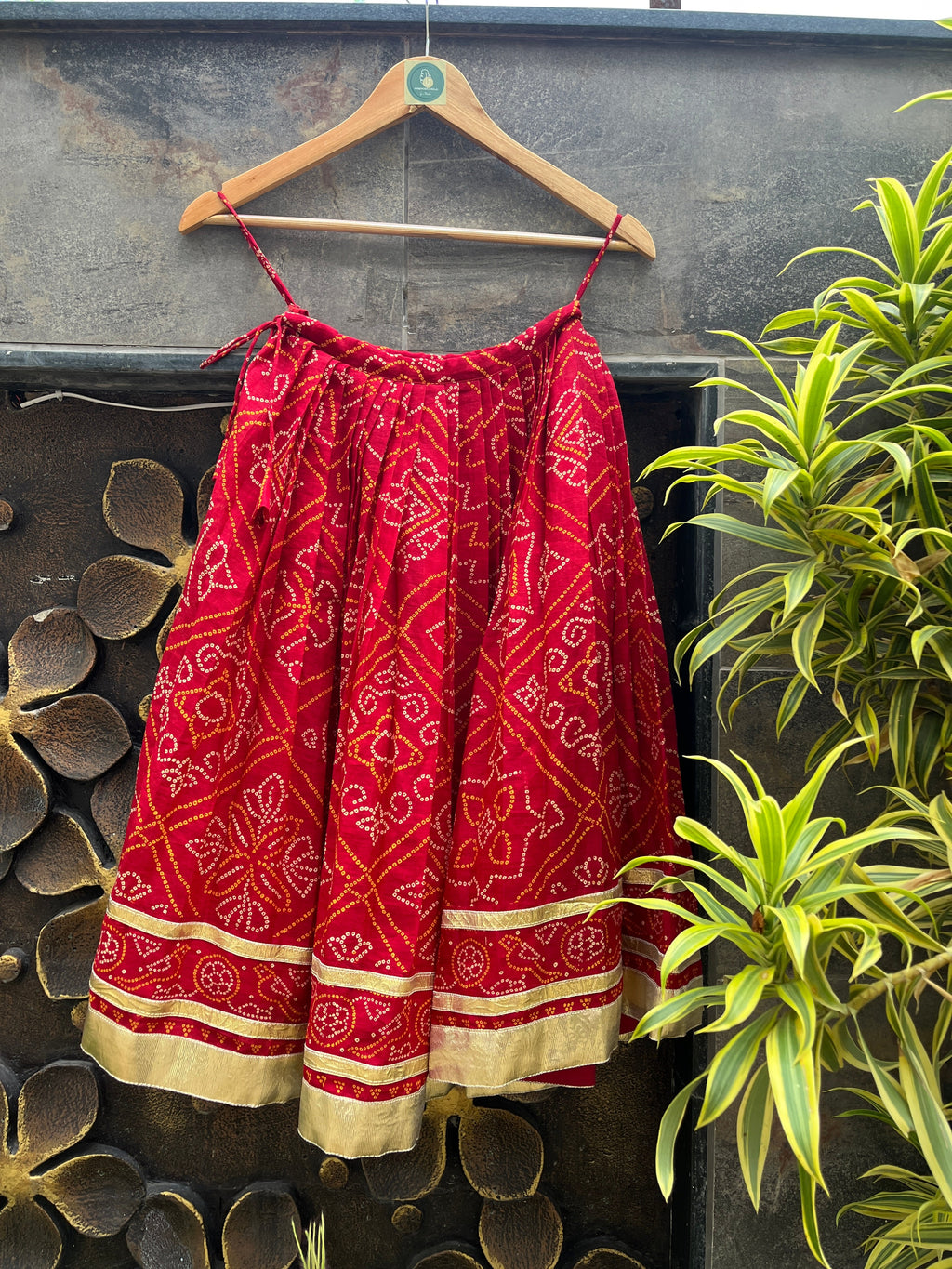 RED BANDHANI KIDS SKIRT HANDMADEAHOLIC BY MISHKA