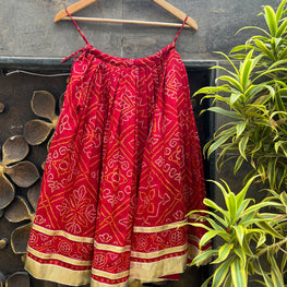 RED BANDHANI KIDS SKIRT HANDMADEAHOLIC BY MISHKA