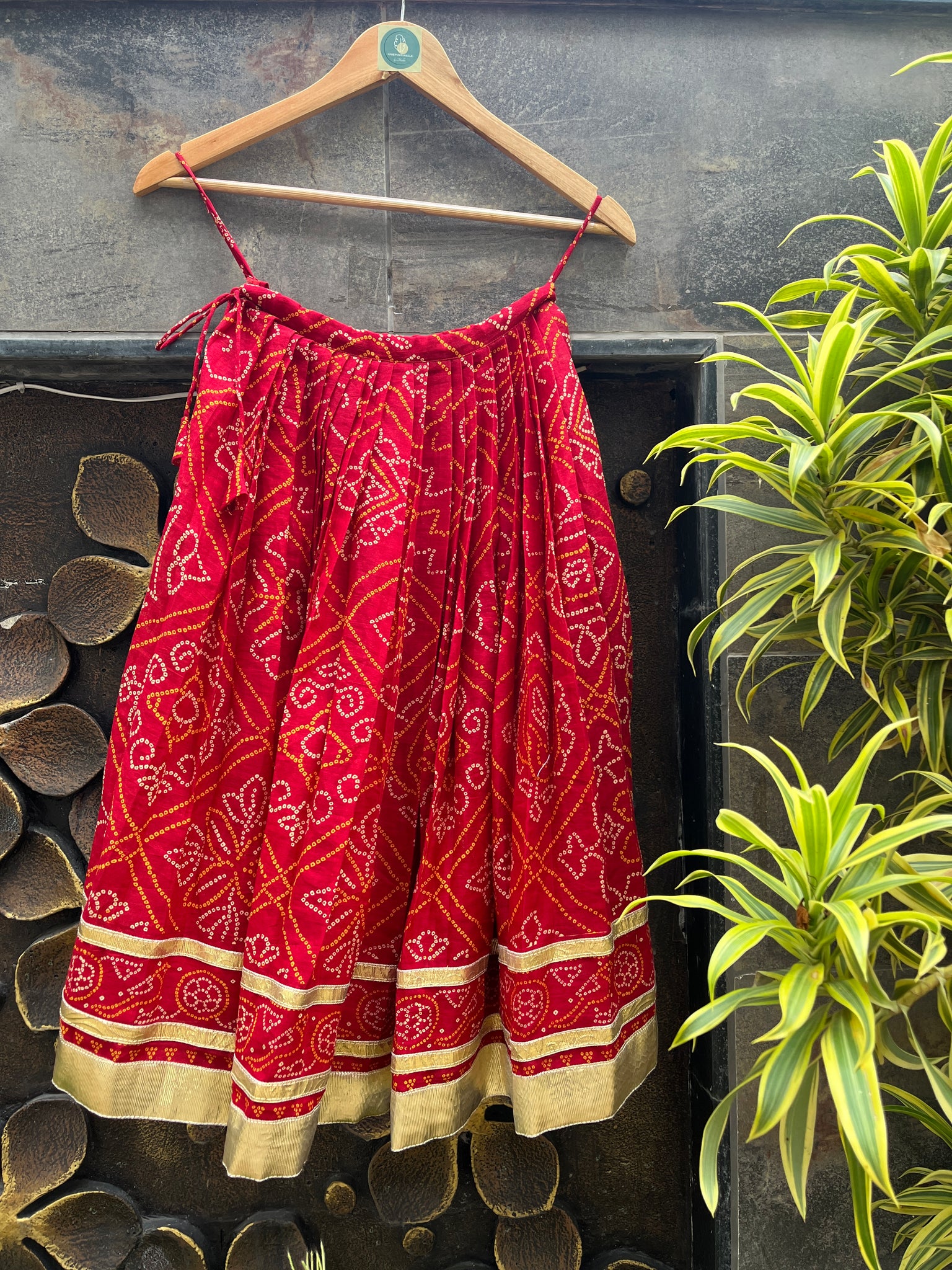 RED BANDHANI KIDS SKIRT HANDMADEAHOLIC BY MISHKA