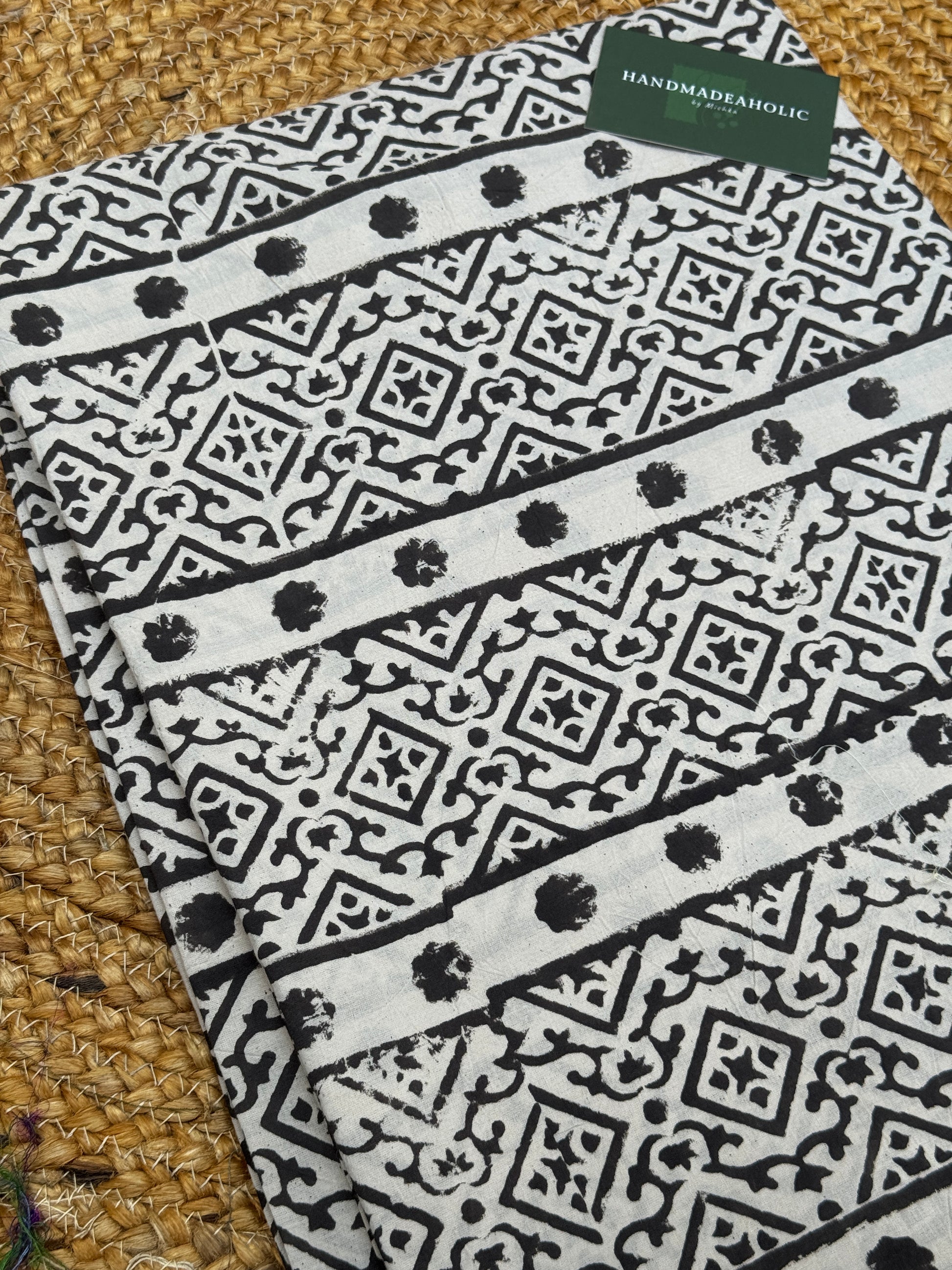 NATURAL AJRAKH HANDBLOCK FABRIC