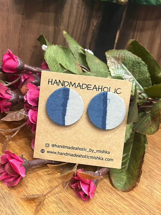 INDIGO ROUND STUD HANDMADEAHOLIC BY MISHKA