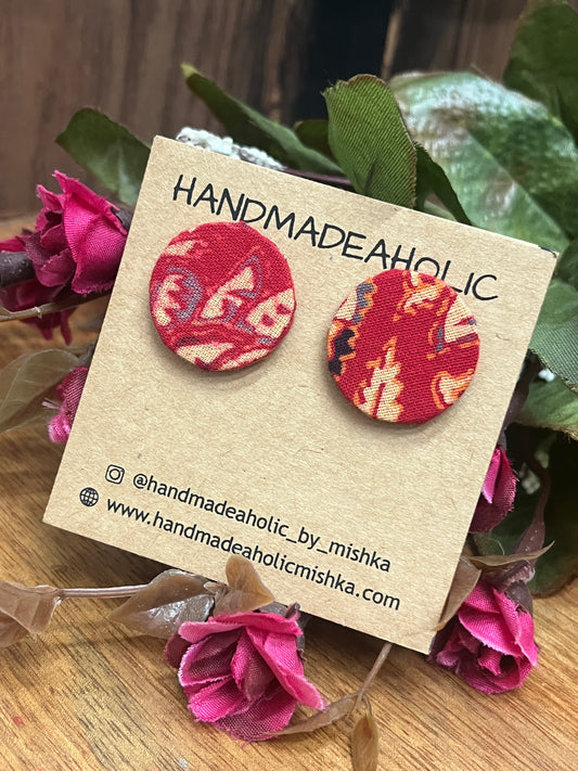 RED ROUND STUD HANDMADEAHOLIC BY MISHKA
