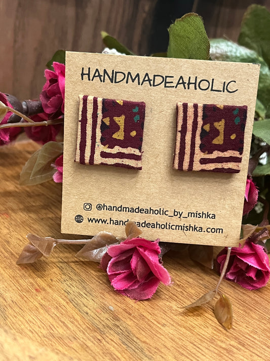 BROWN SQUARE STUD HANDMADEAHOLIC BY MISHKA