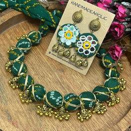 BANDHANI GREEN NECKLACE HANDMADEAHOLIC BY MISHKA