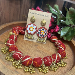 BANDHANI RED NECKLACE HANDMADEAHOLIC BY MISHKA