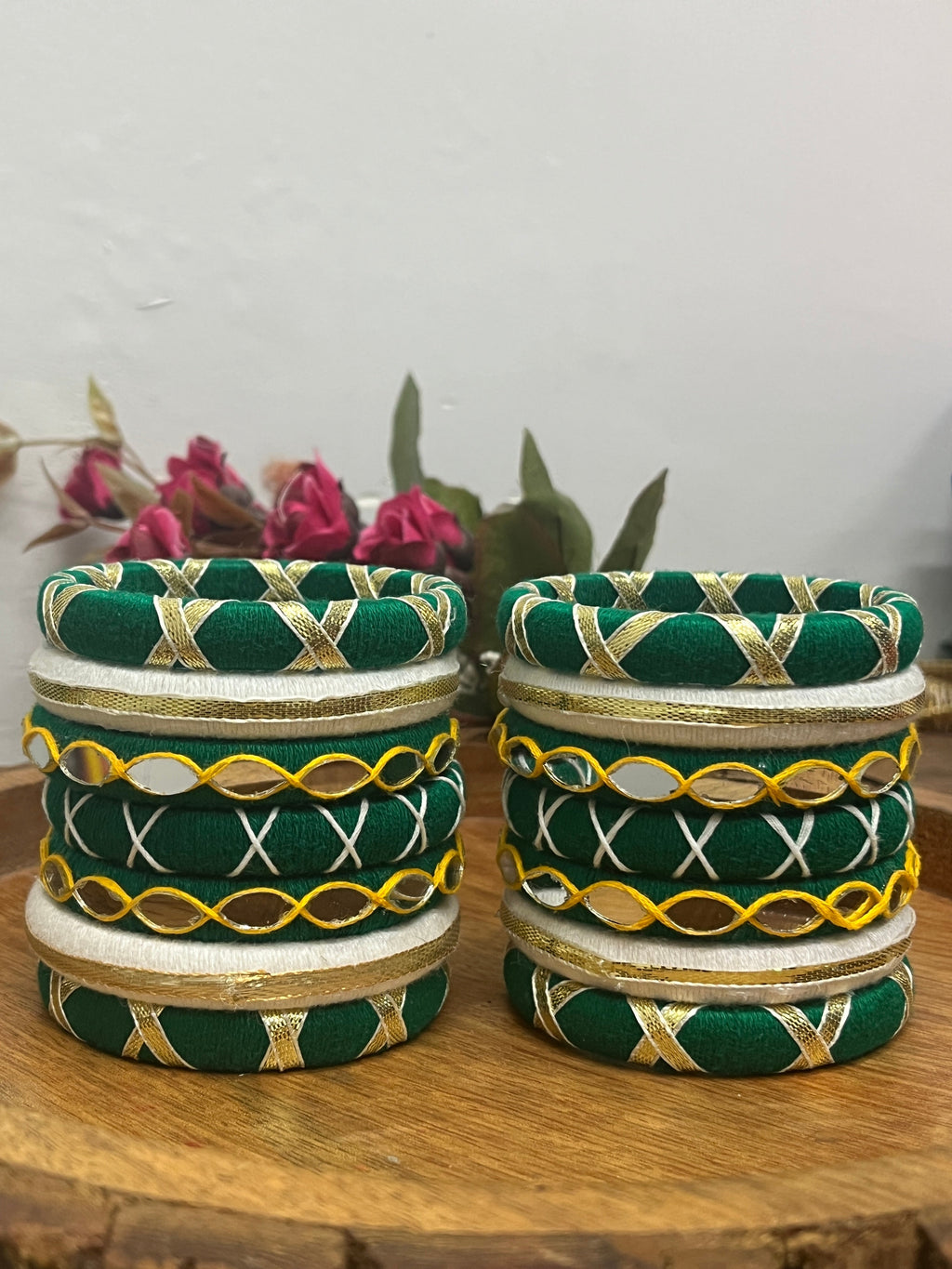 GREEN BANDHANI BANGLE HANDMADEAHOLIC BY MISHKA