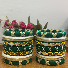 GREEN BANDHANI BANGLE HANDMADEAHOLIC BY MISHKA