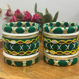 GREEN BANDHANI BANGLE HANDMADEAHOLIC BY MISHKA