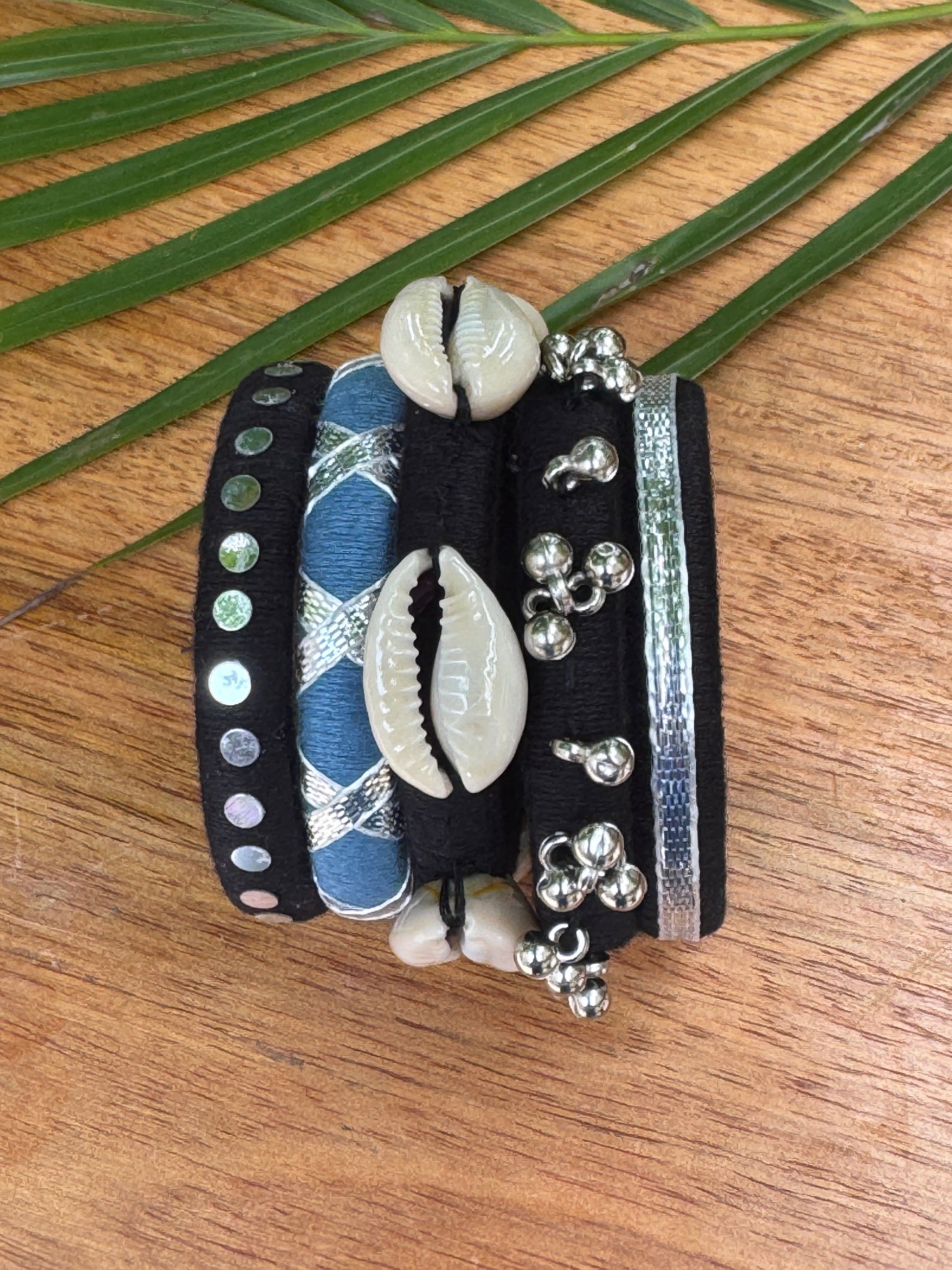 BLACK AND GREY BANGLE HANDMADEAHOLIC BY MISHKA