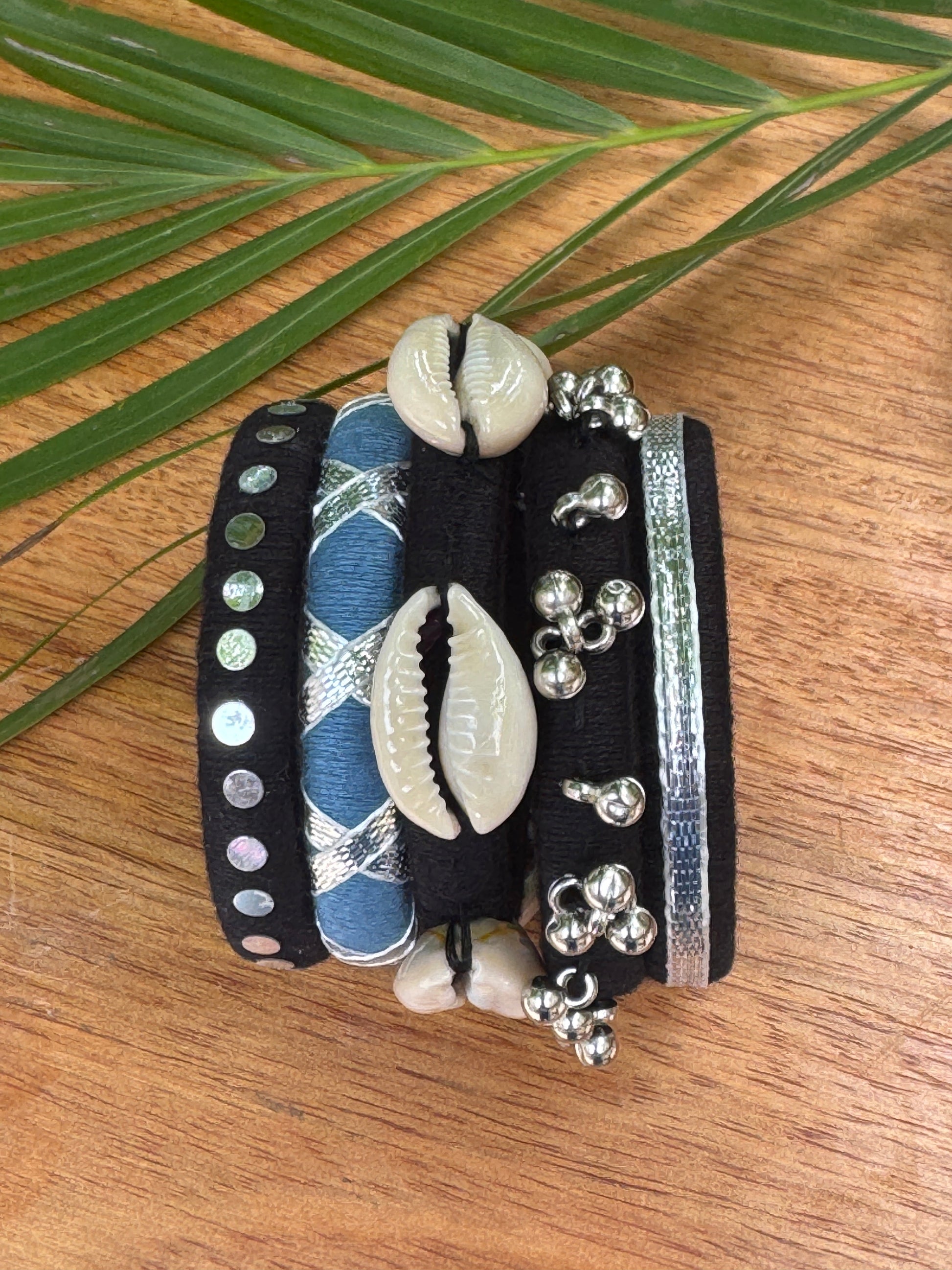 BLACK AND GREY BANGLE HANDMADEAHOLIC BY MISHKA
