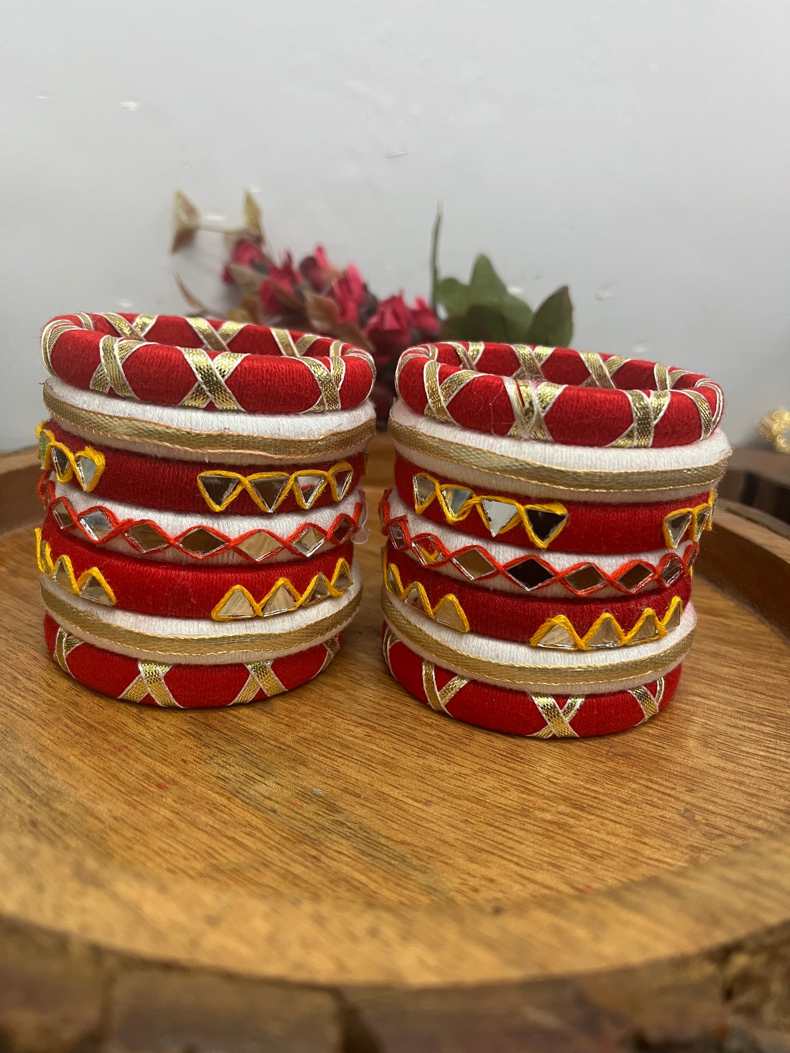 RED BANDHANI BANGLE HANDMADEAHOLIC BY MISHKA