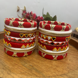 RED BANDHANI BANGLE HANDMADEAHOLIC BY MISHKA