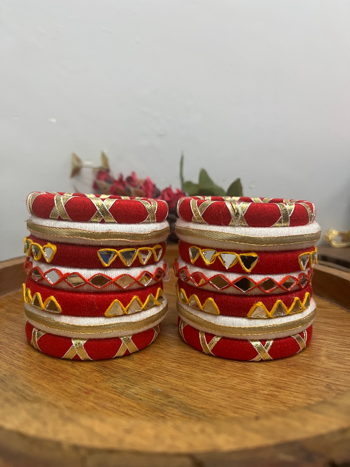 RED BANDHANI BANGLE HANDMADEAHOLIC BY MISHKA
