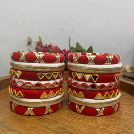 RED BANDHANI BANGLE HANDMADEAHOLIC BY MISHKA