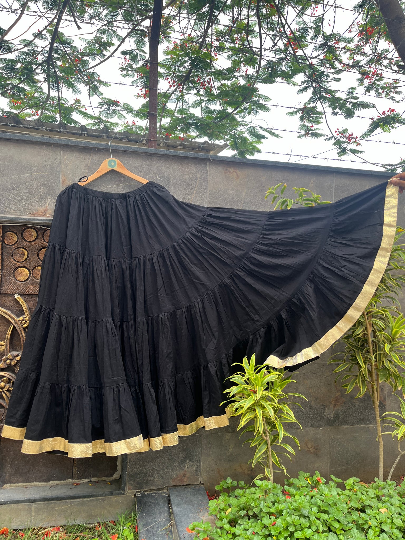 MULMUL COTTON BLACK SKIRT HANDMADEAHOLIC BY MISHKA