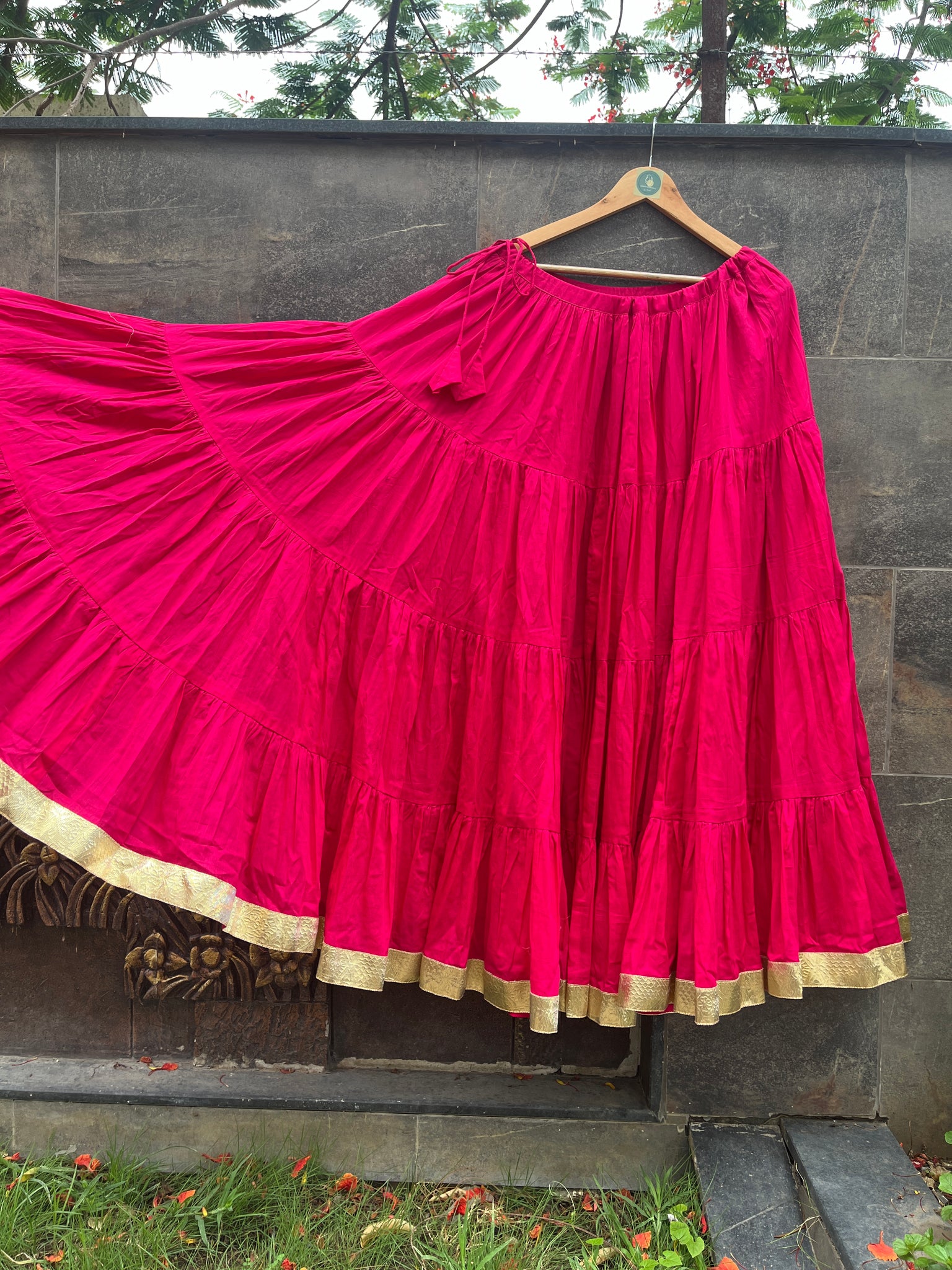 MULMUL COTTON RANI PINK SKIRT HANDMADEAHOLIC BY MISHKA