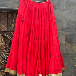 MULMUL COTTON RED SKIRT HANDMADEAHOLIC BY MISHKA