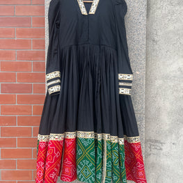 BLACK COLOR FULL GAIR INDIAN WEDDING GOWN - handmadeaholicmishka