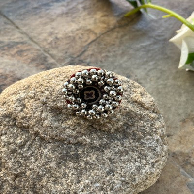 MAROON GHUNGHROO RING HANDMADEAHOLIC BY MISHKA