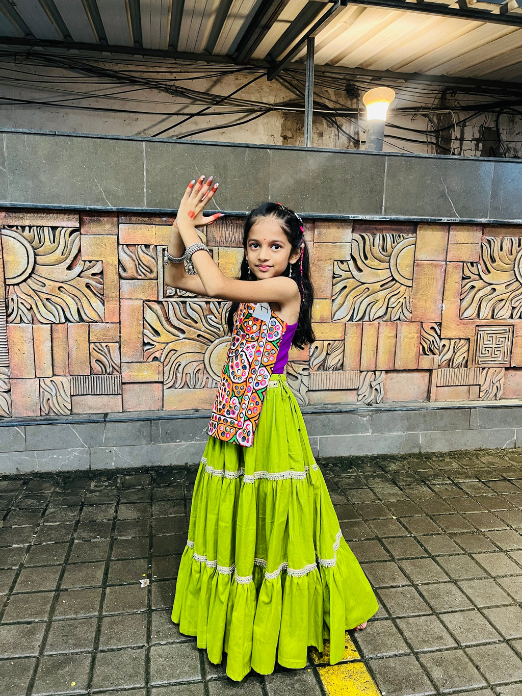 PARROT VANJARA KIDS CHOLI - handmadeaholicmishka
