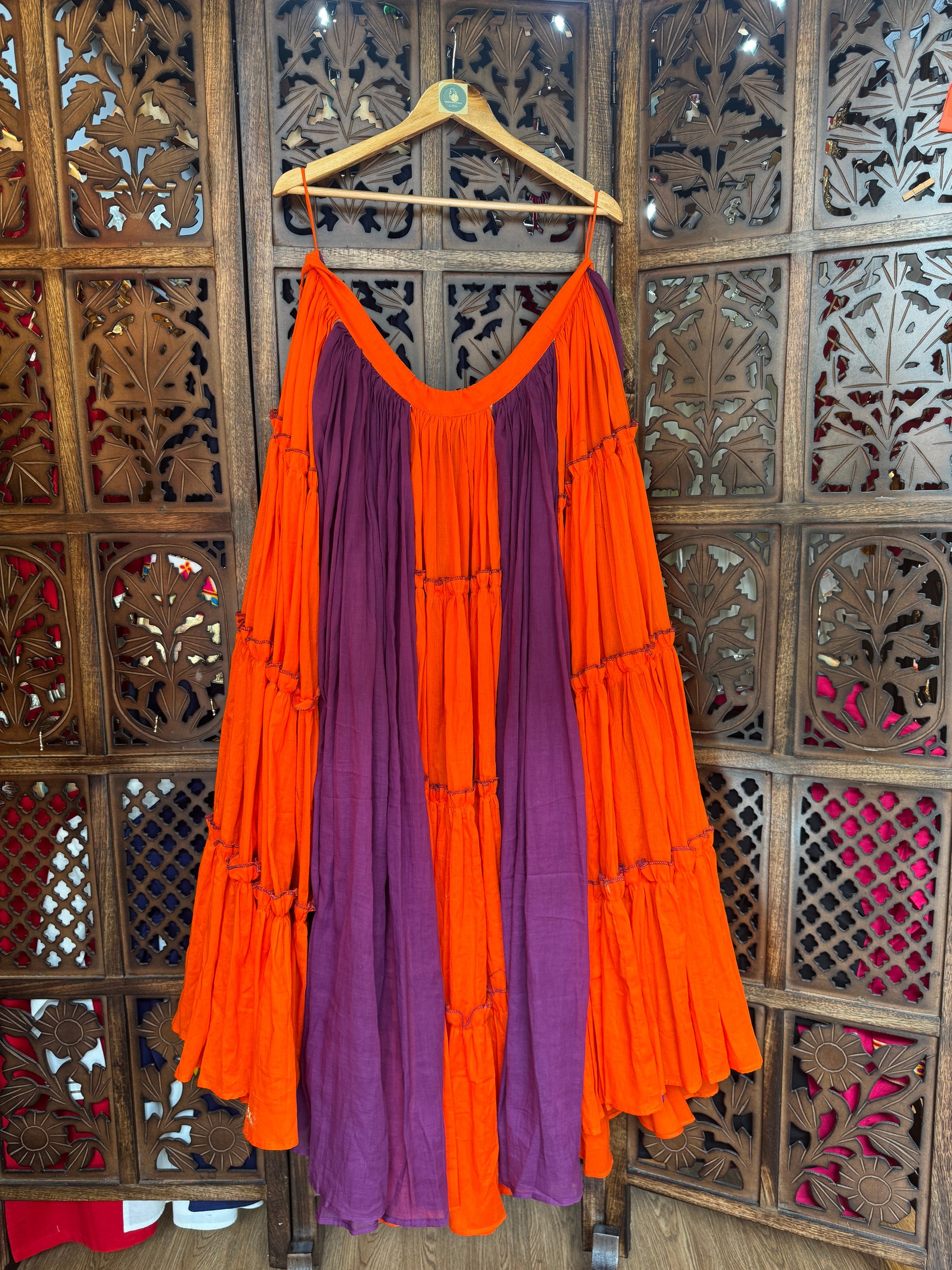ORANGE AND PURPLE SKIRT RAAS'25 HANDMADEAHOLIC BY MISHKA