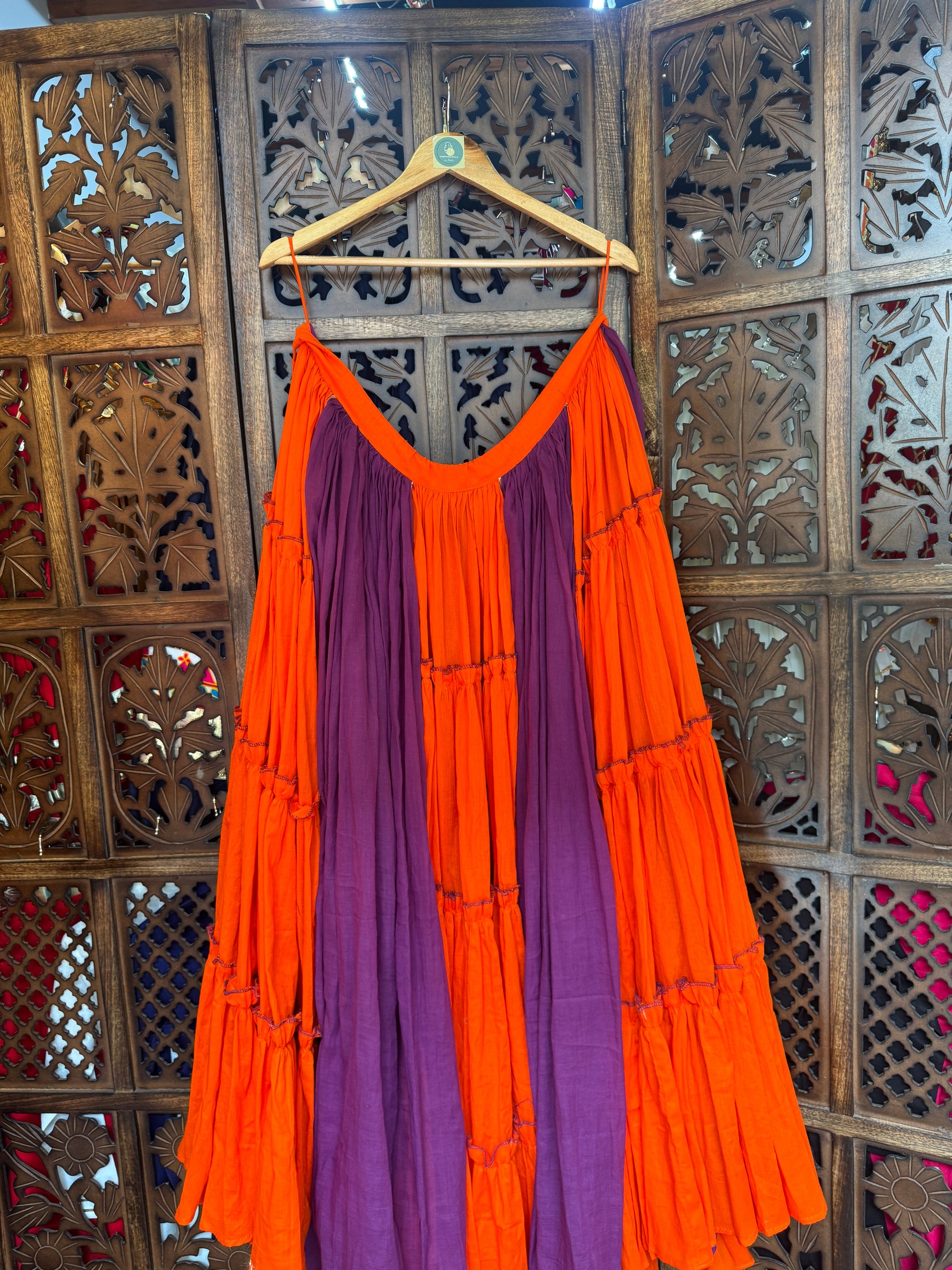 ORANGE AND PURPLE SKIRT RAAS'25 HANDMADEAHOLIC BY MISHKA