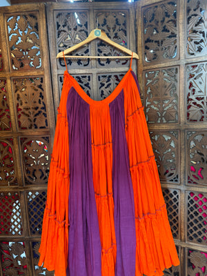 ORANGE AND PURPLE SKIRT RAAS'25 HANDMADEAHOLIC BY MISHKA