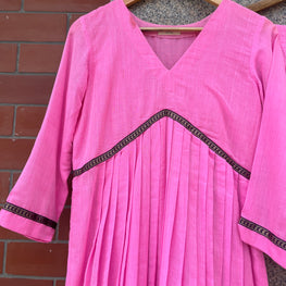 BABY PINK ANARKALI KURTA WITH PANT - handmadeaholicmishka