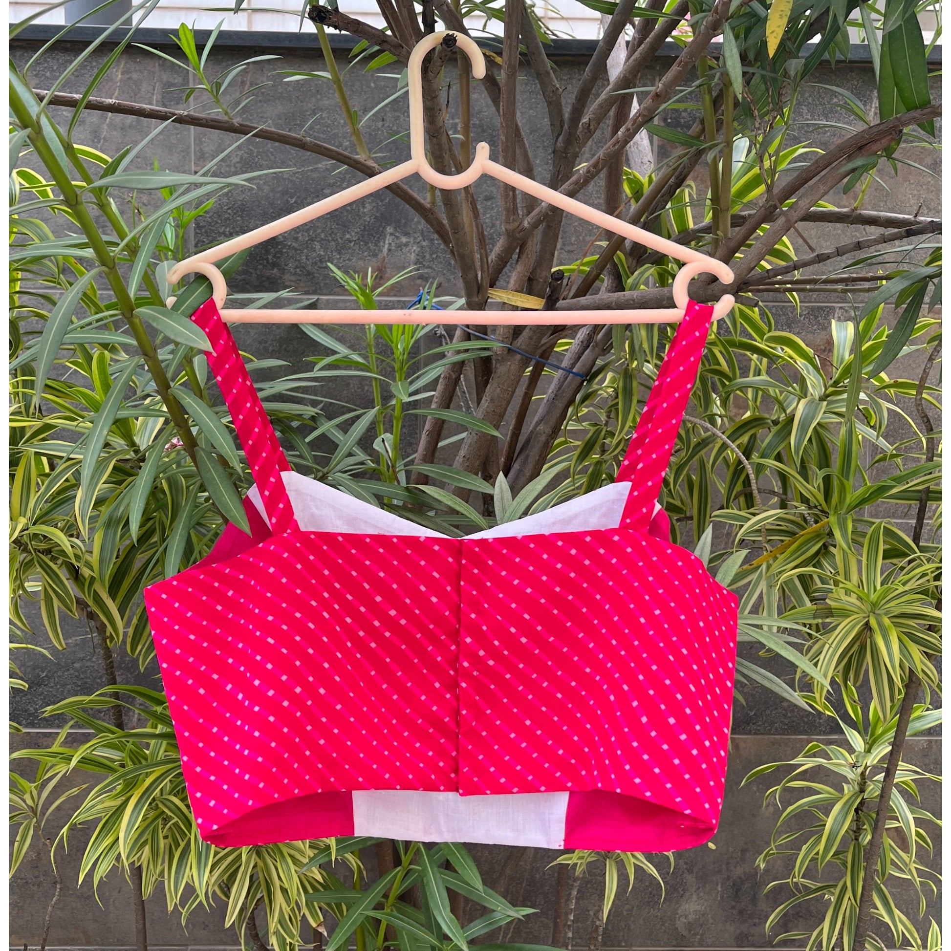 PINK LAHERIYA SPAGHETTI BLOUSE HANDMADEAHOLIC BY MISHKA