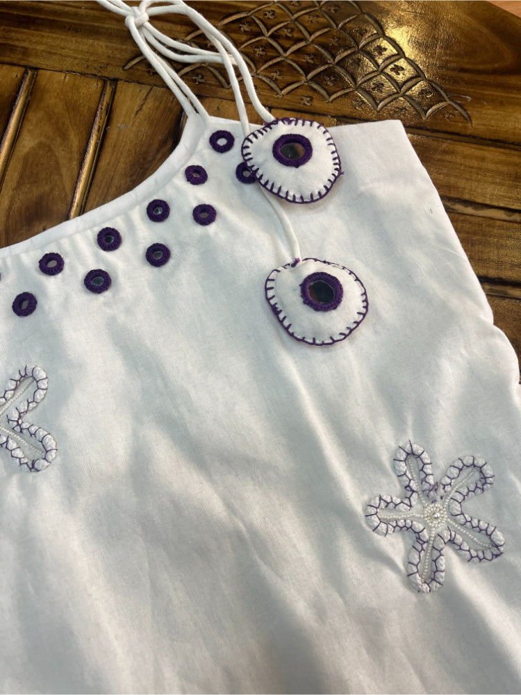PURPLE MIRROR WORK KURTA SET HANDMADEAHOLIC BY MISHKA