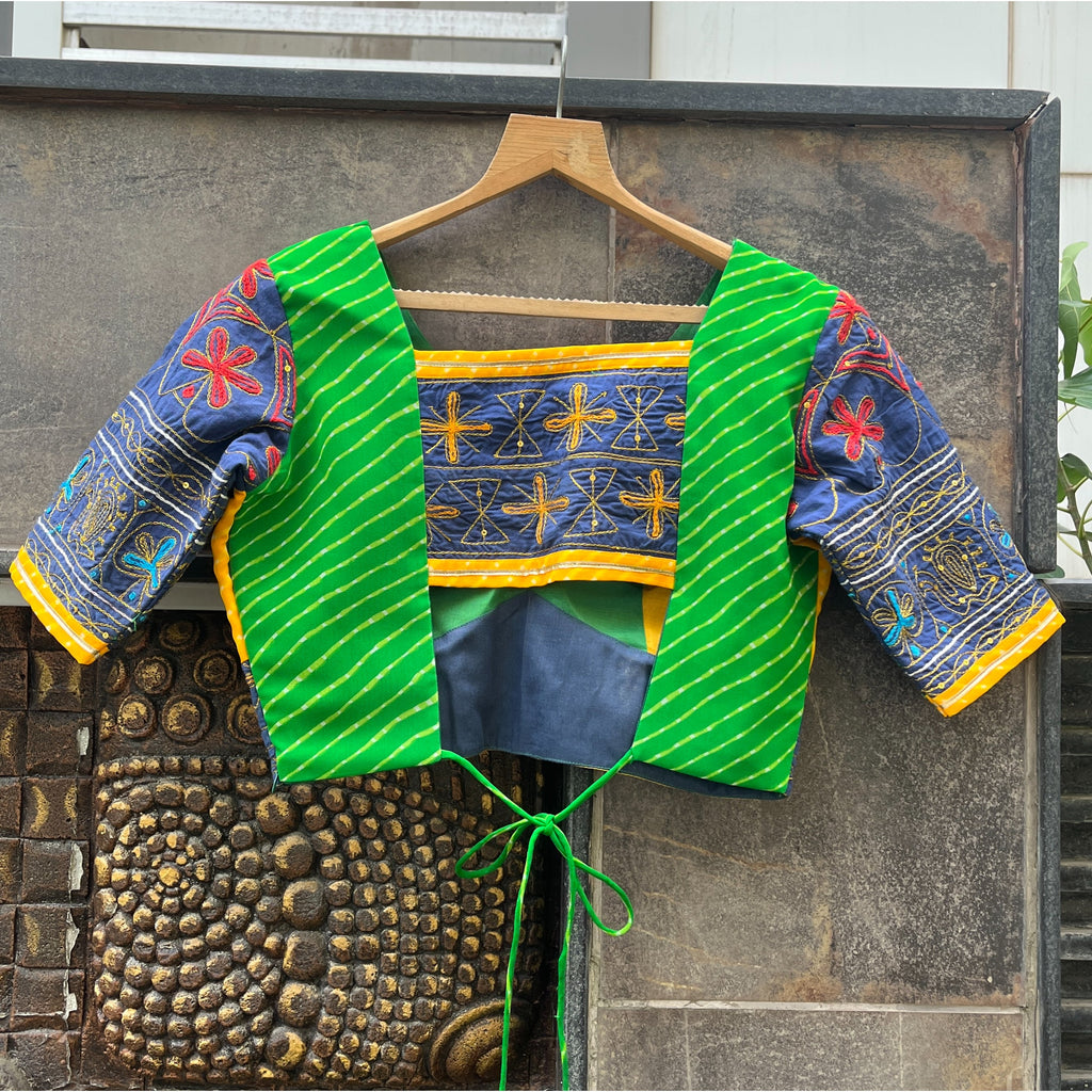 GREEN YELLOW VINTAGE BLOUSE HANDMADEAHOLIC BY MISHKA