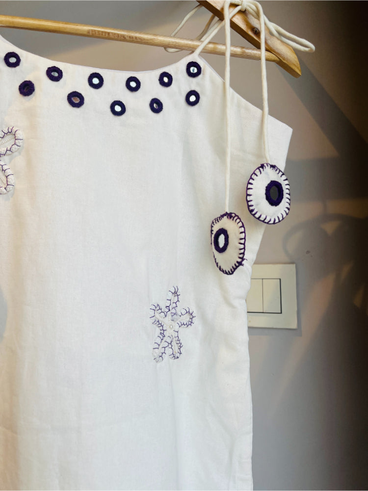 PURPLE MIRROR WORK KURTA SET HANDMADEAHOLIC BY MISHKA