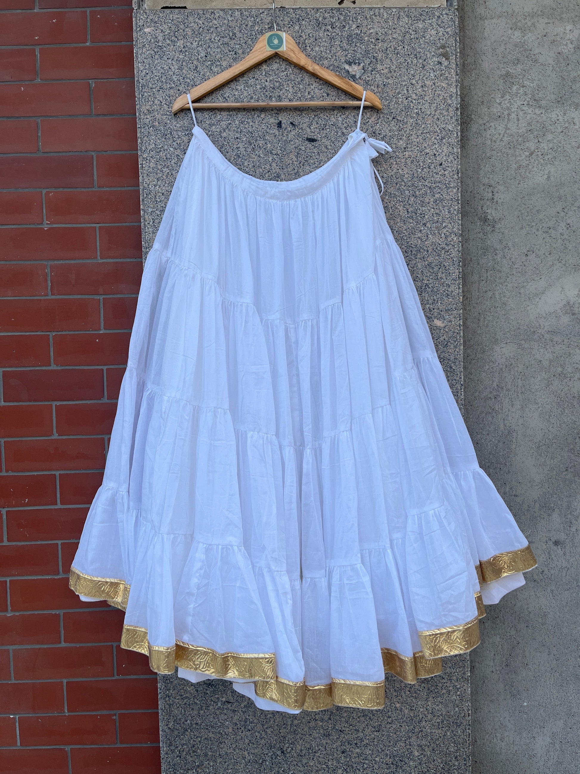 MULMUL COTTON WHITE SKIRT HANDMADEAHOLIC BY MISHKA