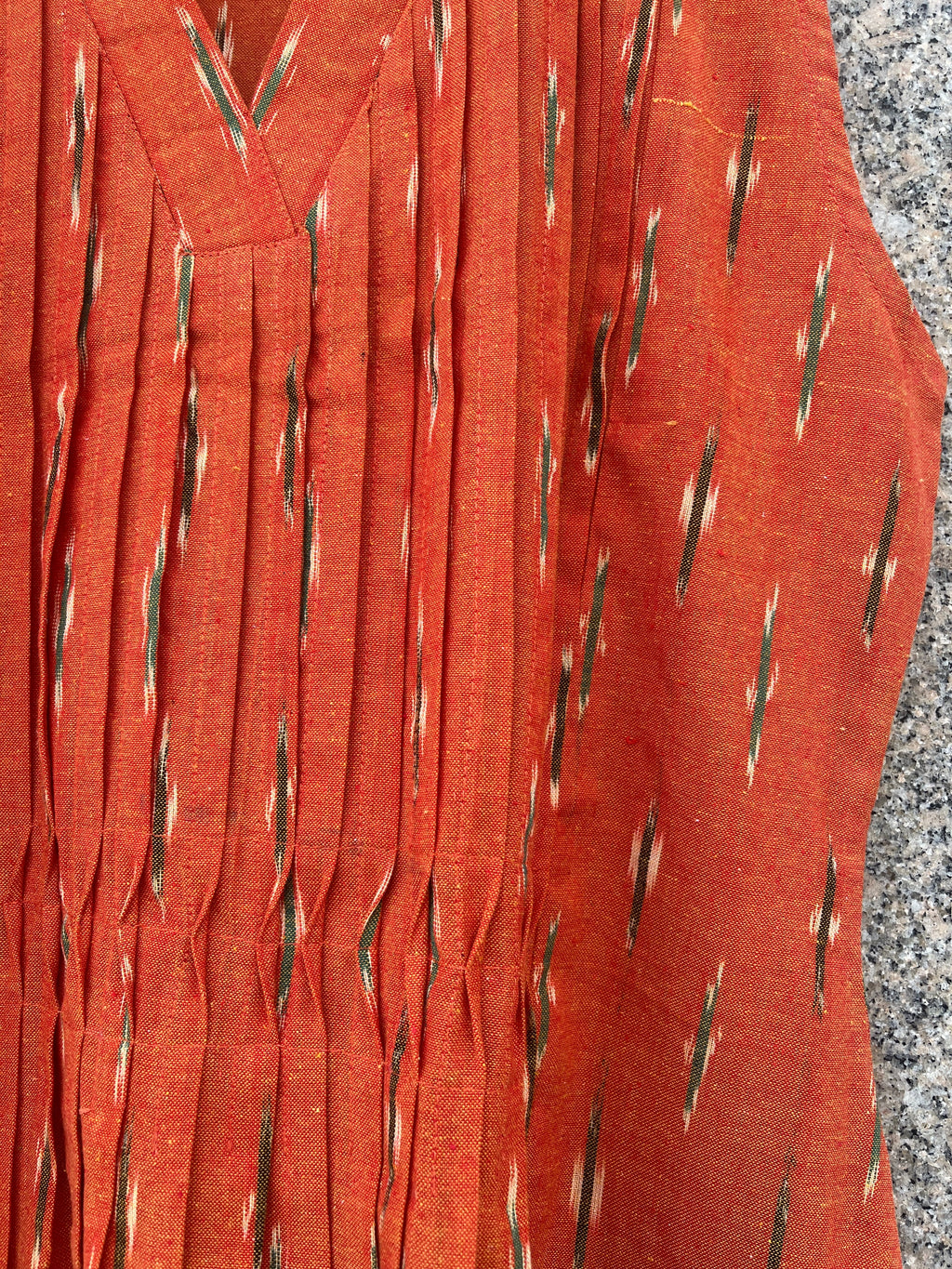 ORANGE IKAT COTTON A-LINE DRESS HANDMADEAHOLIC BY MISHKA