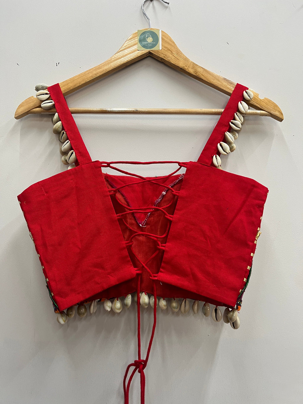 OFF WHITE AND RED, GREEN BANDHANI CHANIYA CHOLI HANDMADEAHOLIC BY MISHKA