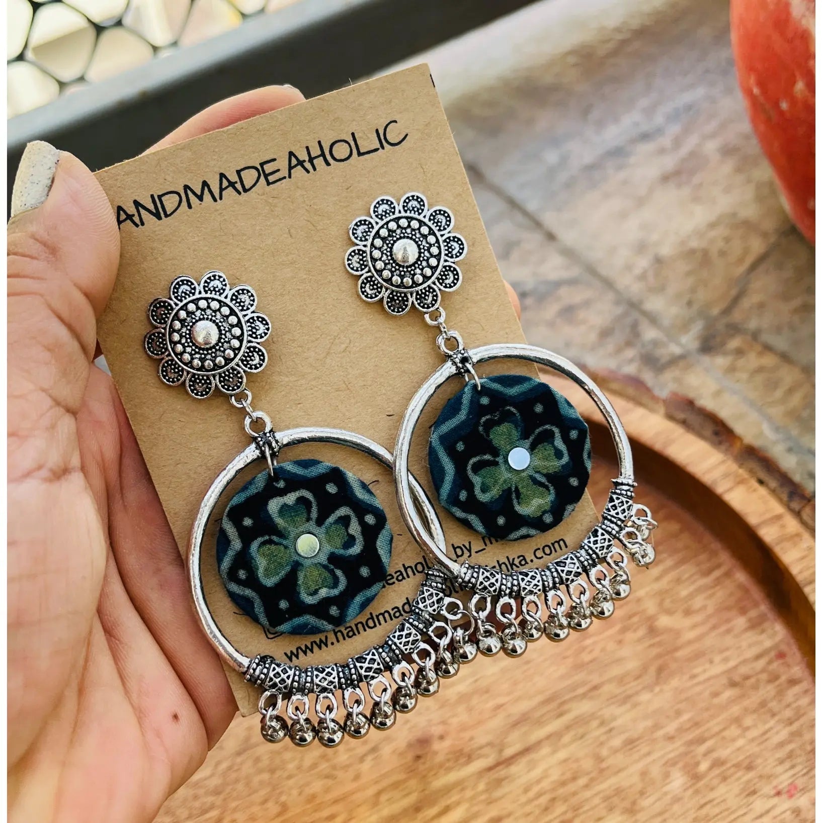 BLUE AJARAKH LONG JUMKHA HANDMADEAHOLIC BY MISHKA