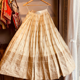 CREAM BANARASI PANNEL SKIRT HANDMADEAHOLIC BY MISHKA