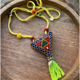 BANJARA BLUE TRAINGLE NECKLACE HANDMADEAHOLIC BY MISHKA