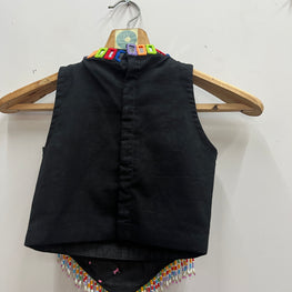 BLACK AND RANI PINK KIDS BLOUSE HANDMADEAHOLIC BY MISHKA