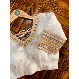 BANARASI HANDWORK 0FF WHITE BLOUSE